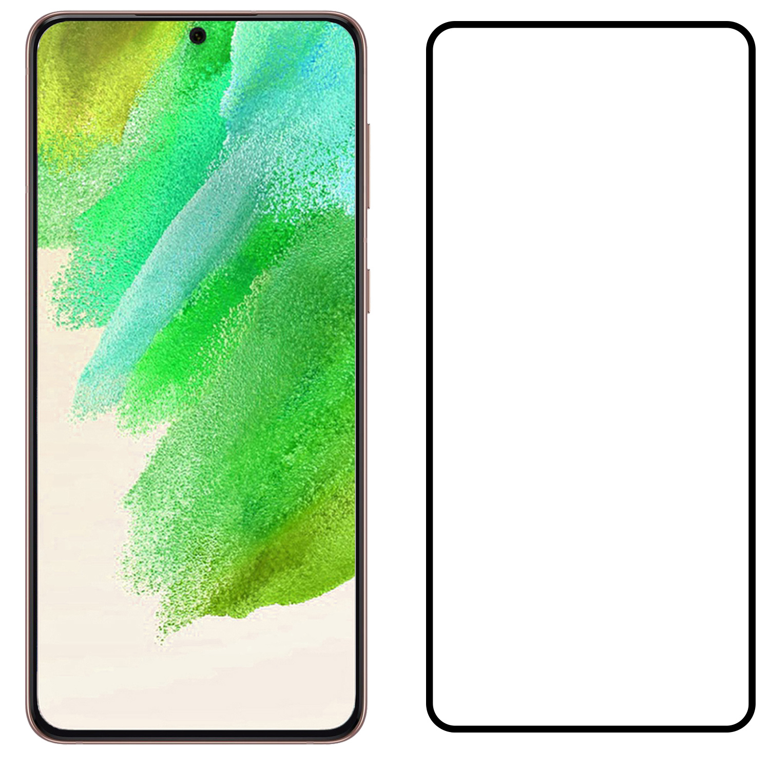 Nomfy Screenprotector Geschikt voor Samsung S21 FE Screenprotector Bescherm Glas - Screenprotector Geschikt voor Samsung Galaxy S21 FE Screen Protector Tempered Glass Full Screen Full Cover - 2 PACK