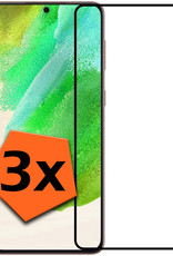Nomfy Screenprotector Geschikt voor Samsung S21 FE Screenprotector Bescherm Glas - Screenprotector Geschikt voor Samsung Galaxy S21 FE Screen Protector Tempered Glass Full Screen Full Cover - 3 PACK
