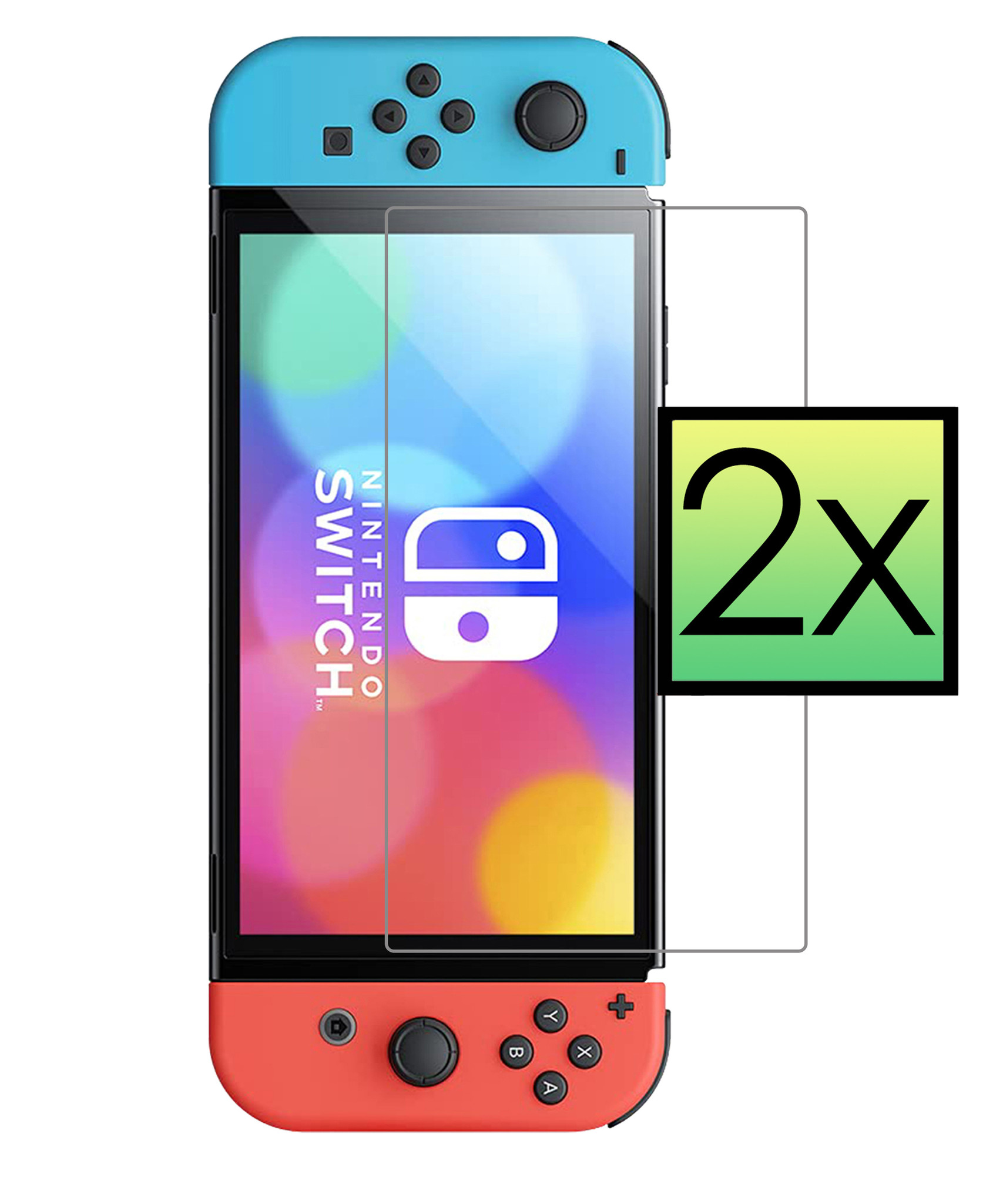 NoXx Screenprotector Geschikt voor Nintendo Switch Bescherm Glas Screen Protector - 2x