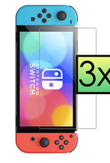 NoXx Screenprotector Geschikt voor Nintendo Switch OLED Bescherm Glas Screen Protector - 3x