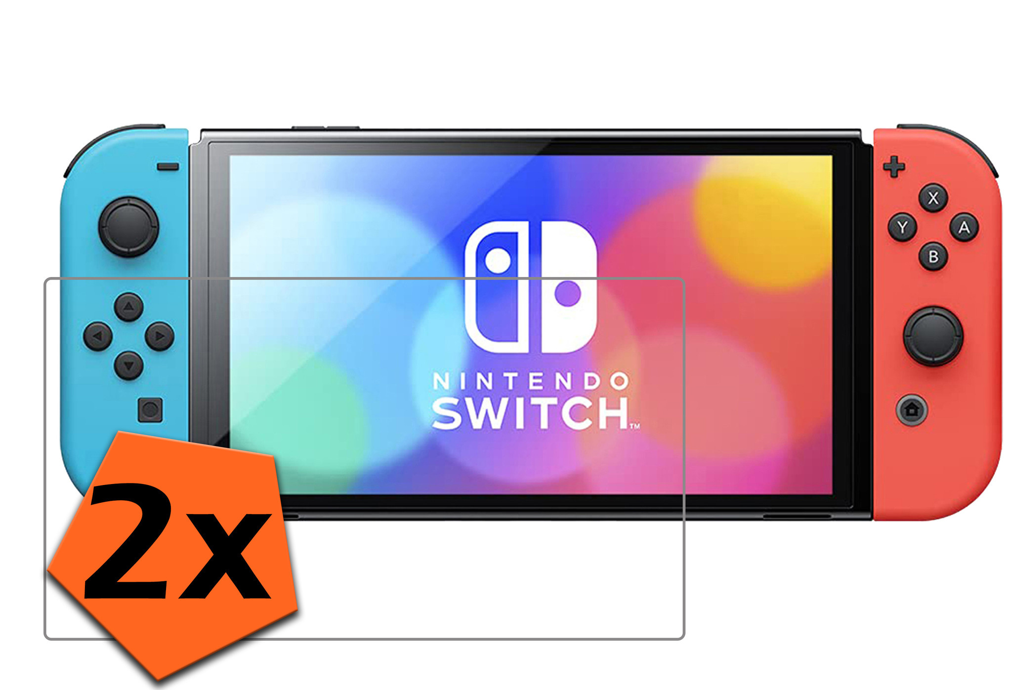 Nomfy Screenprotector Geschikt voor Nintendo Switch OLED Screenprotector Bescherm Glas - Tempered Glass Geschikt voor Nintendo Switch OLED Screen Protector - 2 PACK