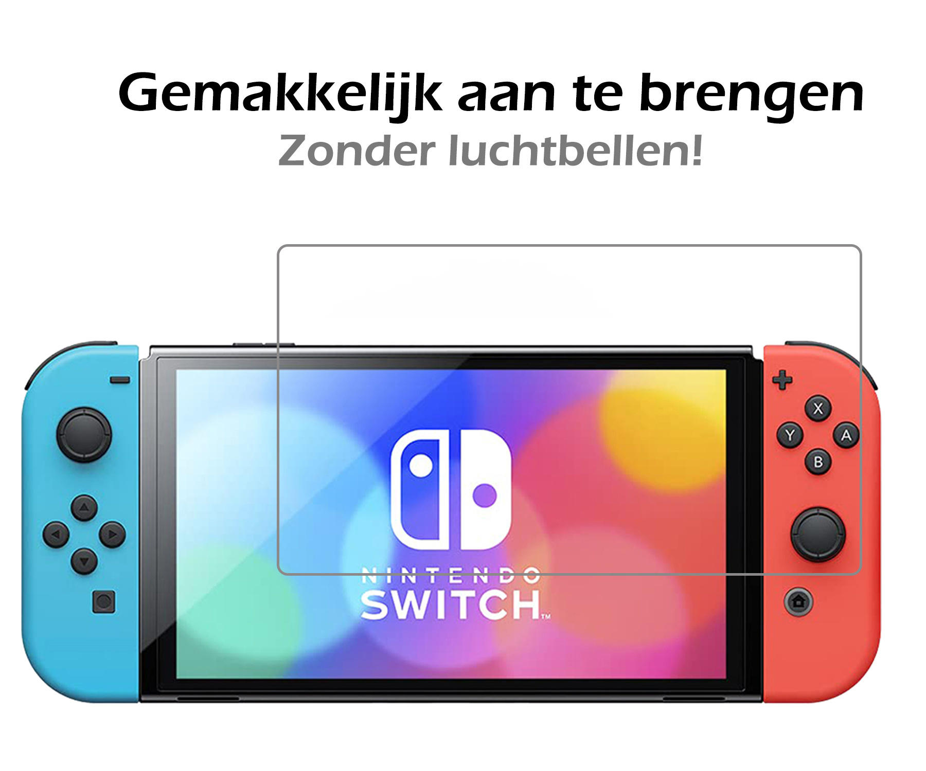 Nomfy Screenprotector Geschikt voor Nintendo Switch OLED Screenprotector Bescherm Glas - Tempered Glass Geschikt voor Nintendo Switch OLED Screen Protector - 2 PACK