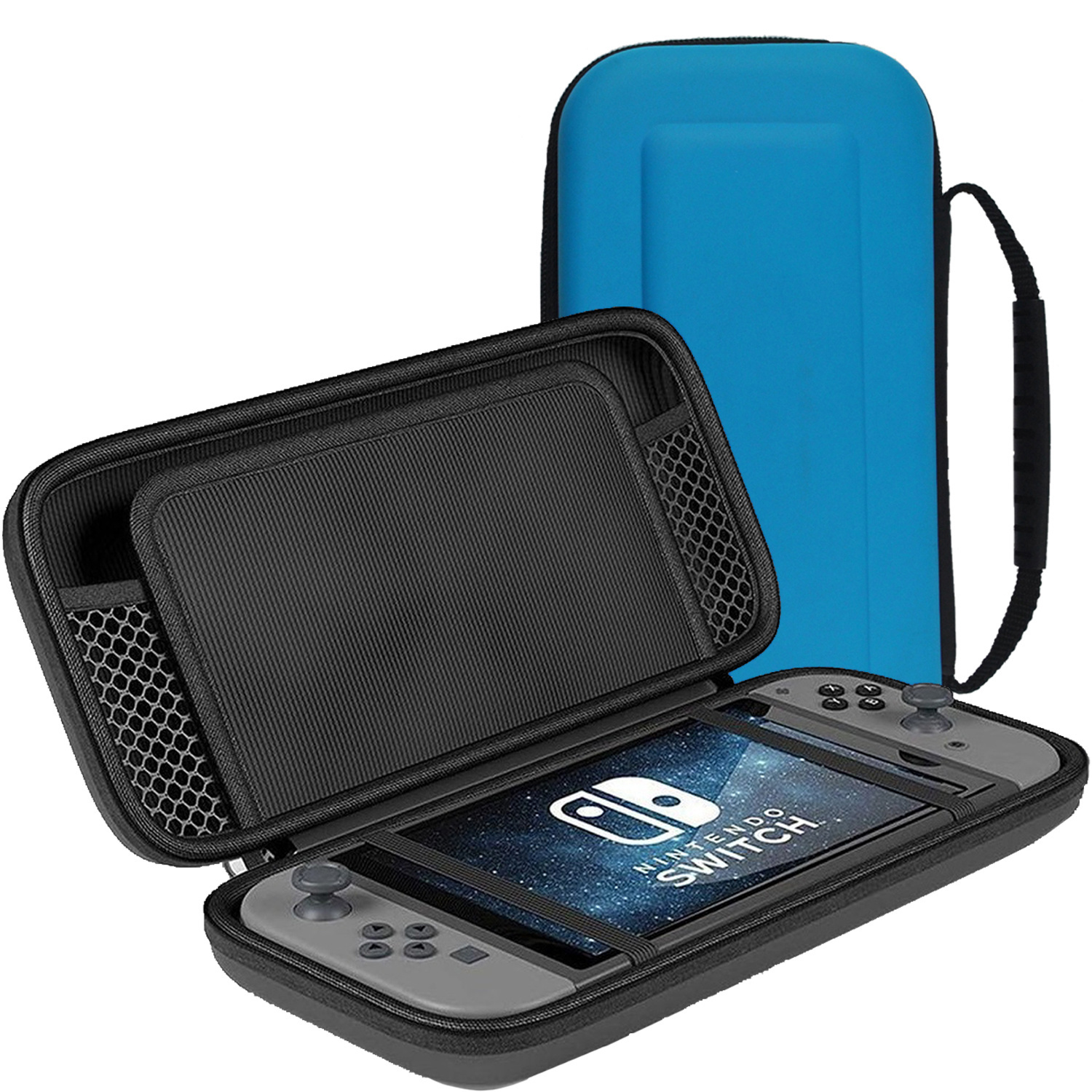 NoXx Hoesje Geschikt voor Nintendo Switch Case Hoes Hard Cover - Hoes Geschikt voor Nintendo Switch Hoes - Blauw