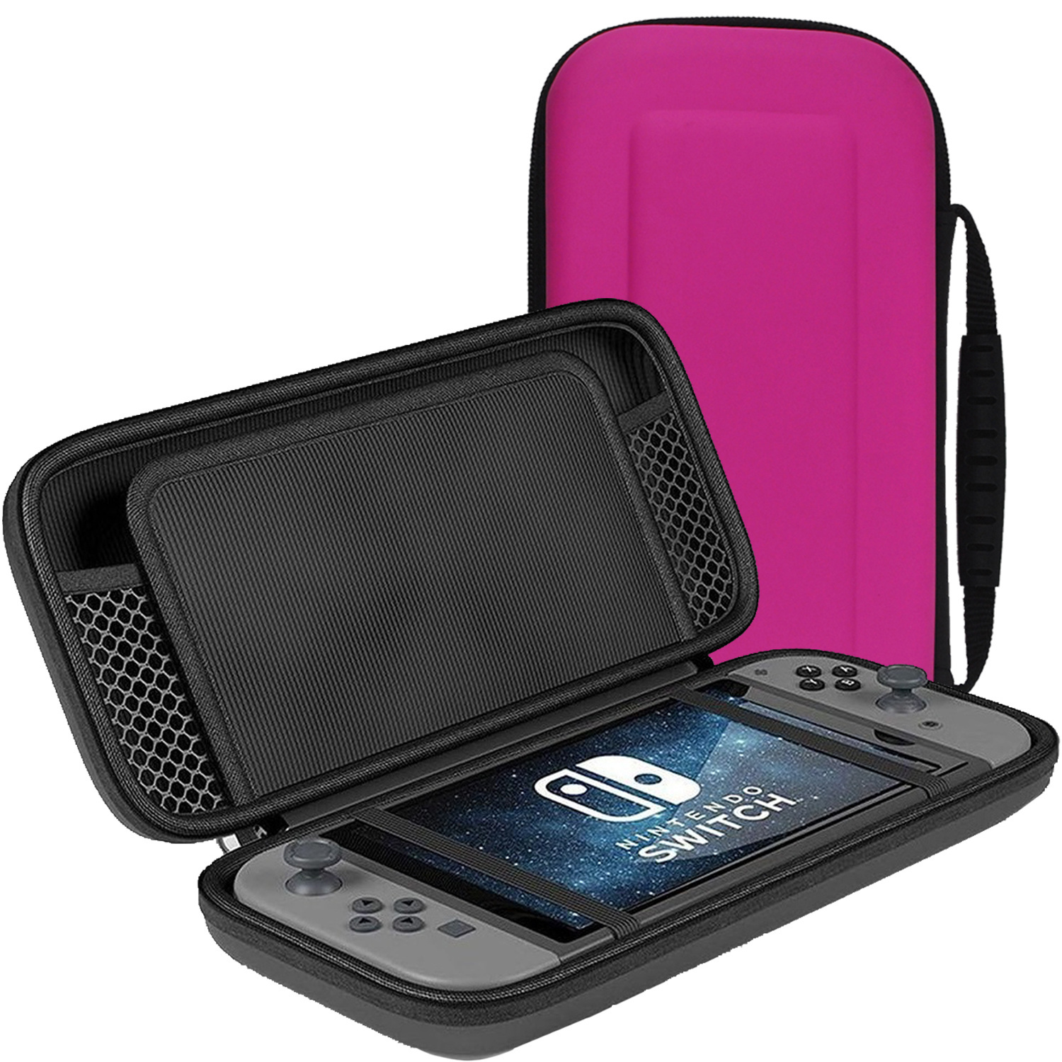 NoXx Hoesje Geschikt voor Nintendo Switch Case Hoes Hard Cover - Hoes Geschikt voor Nintendo Switch Hoes - Roze