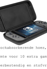 BASEY. Hoesje Geschikt voor Nintendo Switch Case Hoes Hard Cover Koord - Bescherm Case Geschikt voor Nintendo Switch Hoes - Grijs