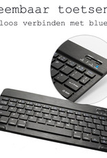 BASEY. Hoesje Geschikt voor Samsung Galaxy Tab A8 Toetsenbord Hoes Book Case - Hoes Geschikt voor Samsung Tab A8 Toetsenbord Hoesje Keyboard Cover - Goud