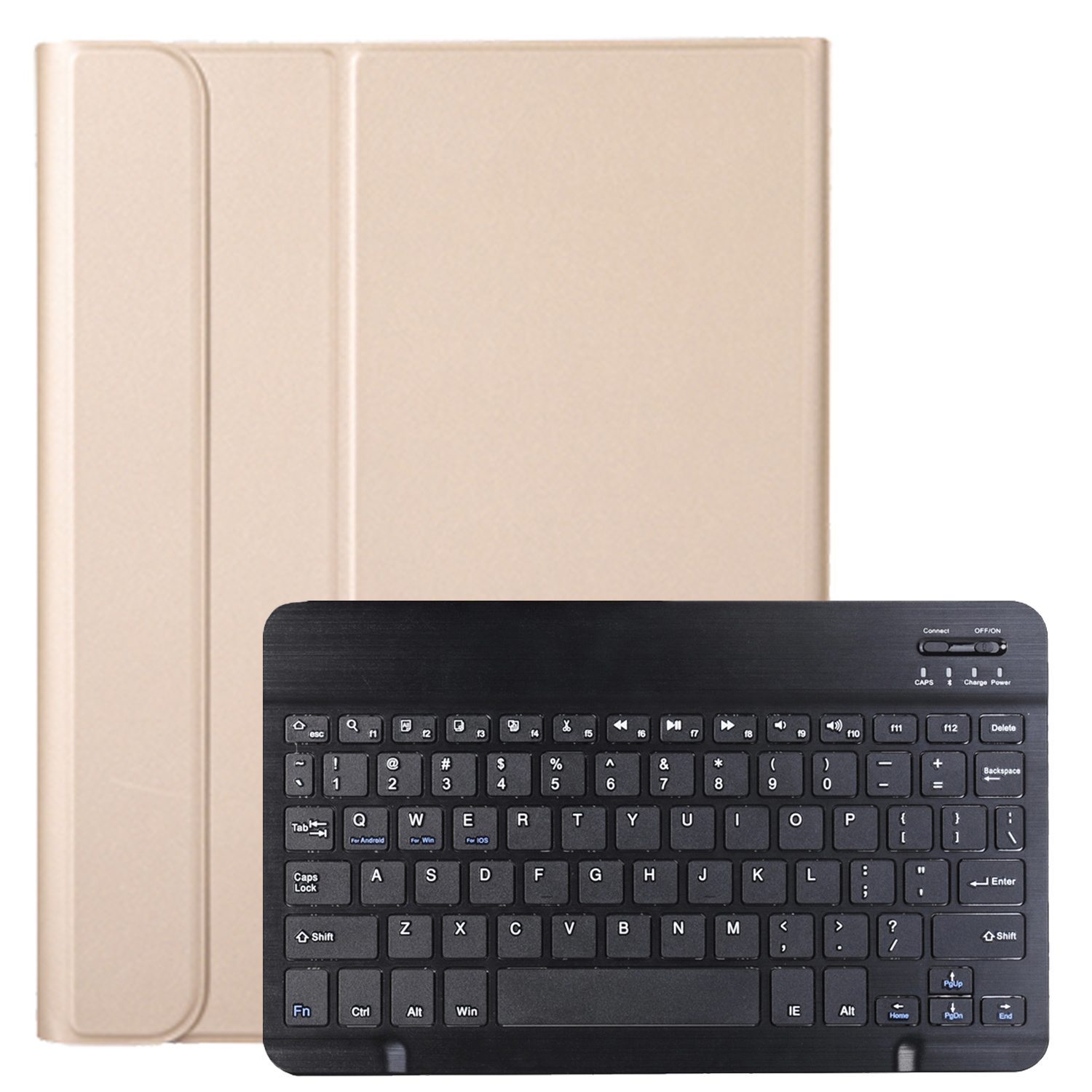 BASEY. Hoesje Geschikt voor Samsung Galaxy Tab A8 Toetsenbord Hoes Book Case - Hoes Geschikt voor Samsung Tab A8 Toetsenbord Hoesje Keyboard Cover - Goud
