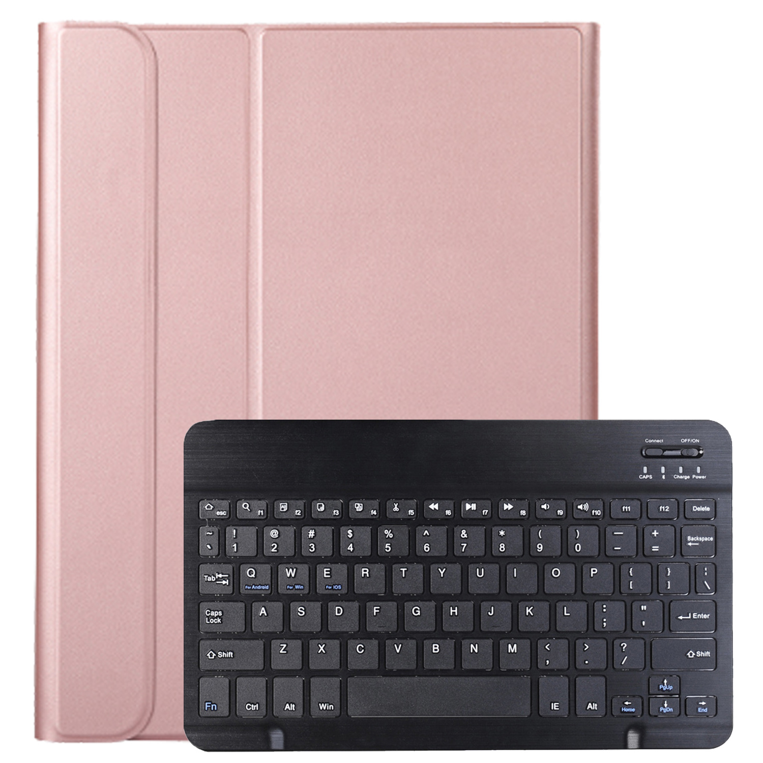 BASEY. Hoesje Geschikt voor Samsung Galaxy Tab A8 Toetsenbord Hoes Book Case - Hoes Geschikt voor Samsung Tab A8 Toetsenbord Hoesje Keyboard Cover - Rosé goud