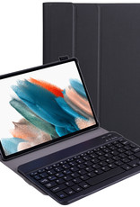 BASEY. Hoesje Geschikt voor Samsung Galaxy Tab A8 Toetsenbord Hoes Book Case - Hoes Geschikt voor Samsung Tab A8 Toetsenbord Hoesje Keyboard Cover - Zwart