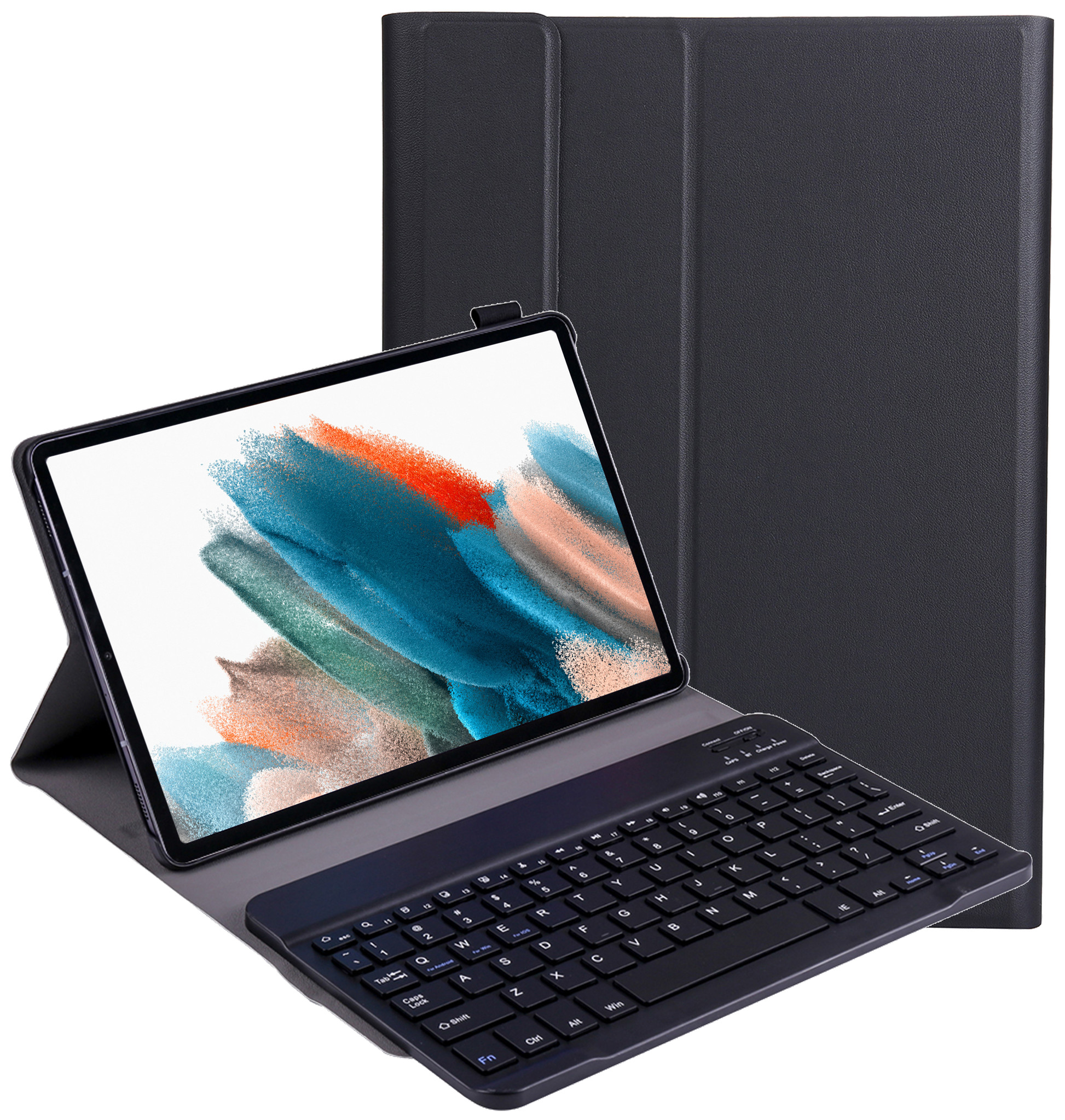BASEY. Hoesje Geschikt voor Samsung Galaxy Tab A8 Toetsenbord Hoes Book Case - Hoes Geschikt voor Samsung Tab A8 Toetsenbord Hoesje Keyboard Cover - Zwart