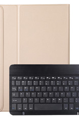 NoXx Hoesje Geschikt voor Samsung Galaxy Tab A8 Hoesje Toetsenbord Hoes - Hoes Geschikt voor Samsung Tab A8 Keyboard Case Book Cover - Goud