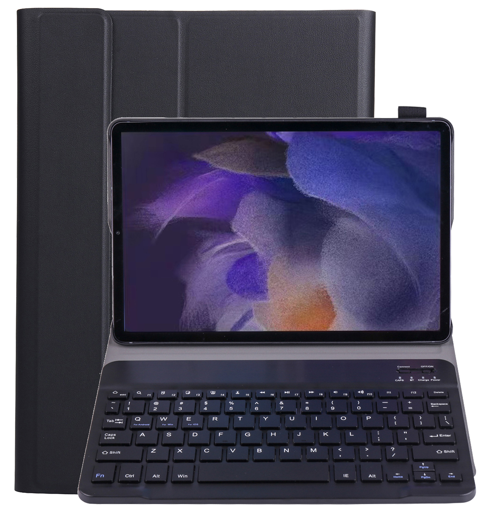 Samsung Galaxy Tab A8 2021 Toetsenbord Hoes Samsung Galaxy Tab A8 2021 Keyboard Case Book Cover - Zwart