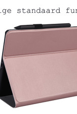 BASEY. Samsung Galaxy Tab A8 Toetsenbord Hoes Case Met Bescherm Glas - Samsung Galaxy Tab A8 2021 Keyboard Cover Hoesje En Screenprotector - Rosé Goud