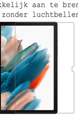 Samsung Galaxy Tab A8 Toetsenbord Hoes Case Met Bescherm Glas - Samsung Galaxy Tab A8 Keyboard Hoesje Cover Met Screenprotector - Zwart
