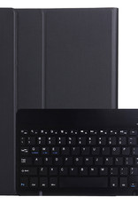 Samsung Galaxy Tab A8 Toetsenbord Hoes Case Met Bescherm Glas - Samsung Galaxy Tab A8 Keyboard Hoesje Cover Met Screenprotector - Zwart