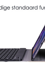 NoXx Samsung Galaxy Tab A8 2021 Toetsenbord Hoes En Screenprotector Glas - Samsung Galaxy Tab A8 2021 Keyboard Case Book Cover Met Bescherm Glas - Goud