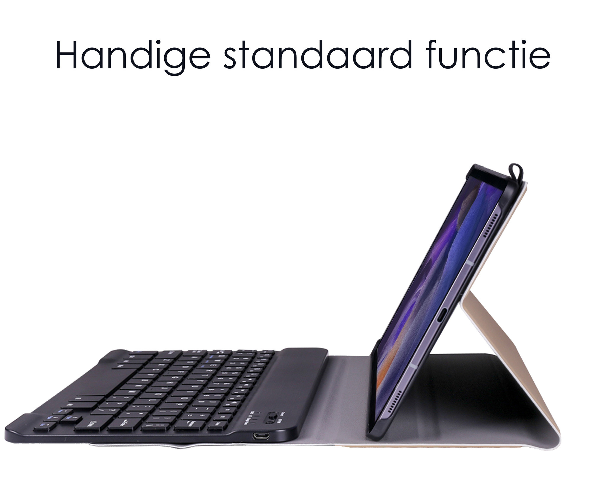 NoXx Hoesje Geschikt voor Samsung Galaxy Tab A8 Hoesje Toetsenbord Hoes Met Screenprotector - Hoes Geschikt voor Samsung Tab A8 Keyboard Case Book Cover - Goud