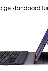 NoXx Hoesje Geschikt voor Samsung Galaxy Tab A8 Hoesje Toetsenbord Hoes Met Screenprotector - Hoes Geschikt voor Samsung Tab A8 Keyboard Case Book Cover - Rosé goud