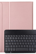 NoXx Samsung Galaxy Tab A8 2021 Toetsenbord Hoes En Screenprotector Glas - Samsung Galaxy Tab A8 2021 Keyboard Case Book Cover Met Bescherm Glas - Rosé Goud