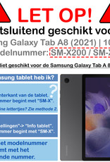 Samsung Galaxy Tab A8 2021 Toetsenbord Hoes En Screenprotector Glas - Samsung Galaxy Tab A8 2021 Keyboard Case Book Cover Met Bescherm Glas - Zwart