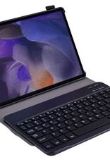 NoXx Hoesje Geschikt voor Samsung Galaxy Tab A8 Hoesje Toetsenbord Hoes Met Screenprotector - Hoes Geschikt voor Samsung Tab A8 Keyboard Case Book Cover - Zwart