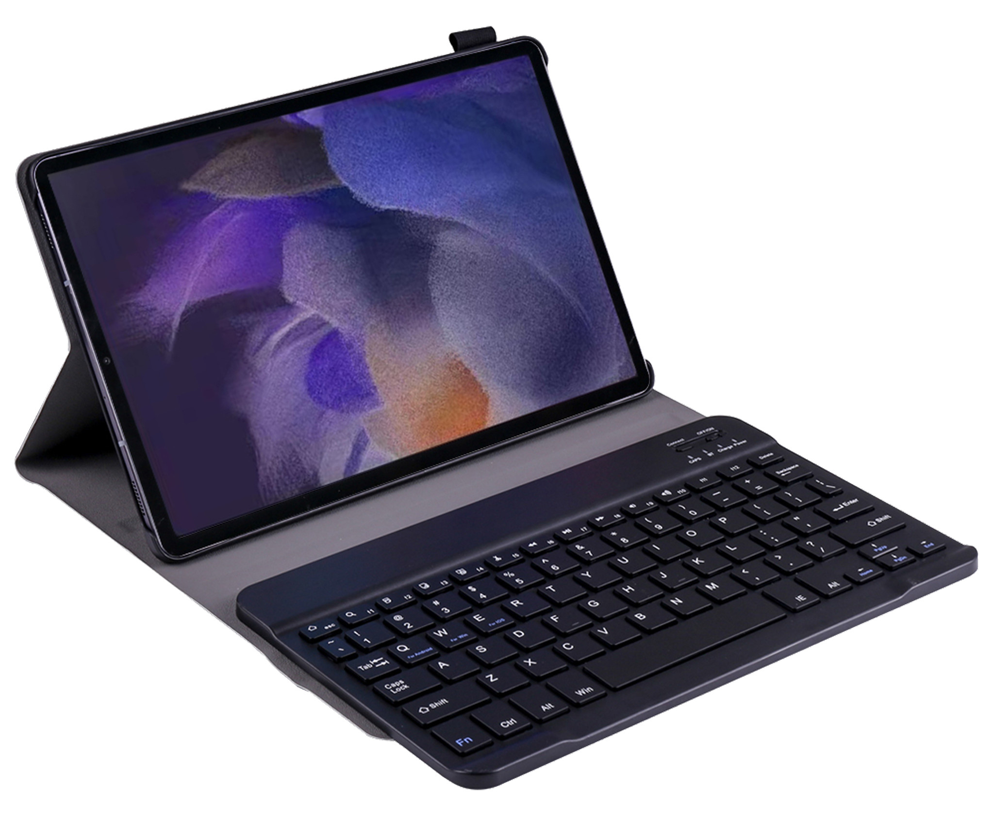NoXx Hoesje Geschikt voor Samsung Galaxy Tab A8 Hoesje Toetsenbord Hoes Met Screenprotector - Hoes Geschikt voor Samsung Tab A8 Keyboard Case Book Cover - Zwart