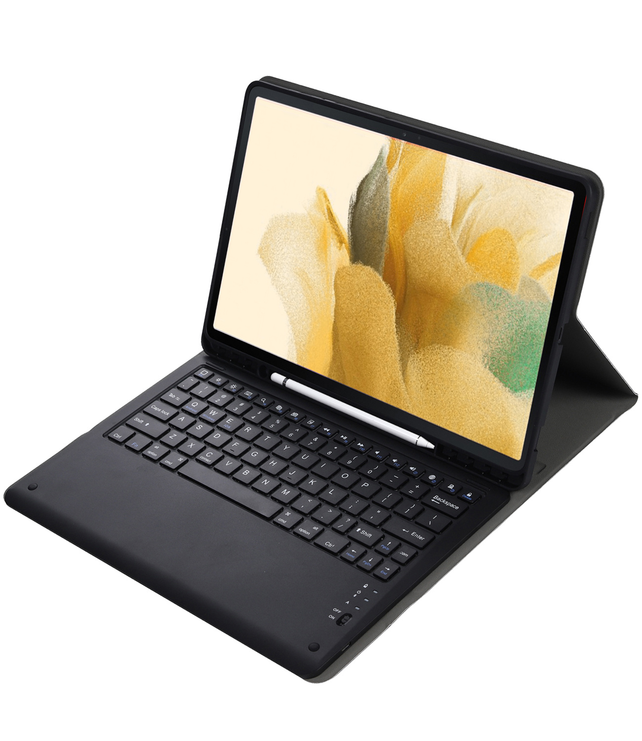 BASEY. Hoesje Geschikt voor Samsung Galaxy Tab S7 FE Toetsenbord Hoes Book Case - Hoes Geschikt voor Samsung Tab S7 FE Toetsenbord Hoesje Keyboard Cover - Zwart