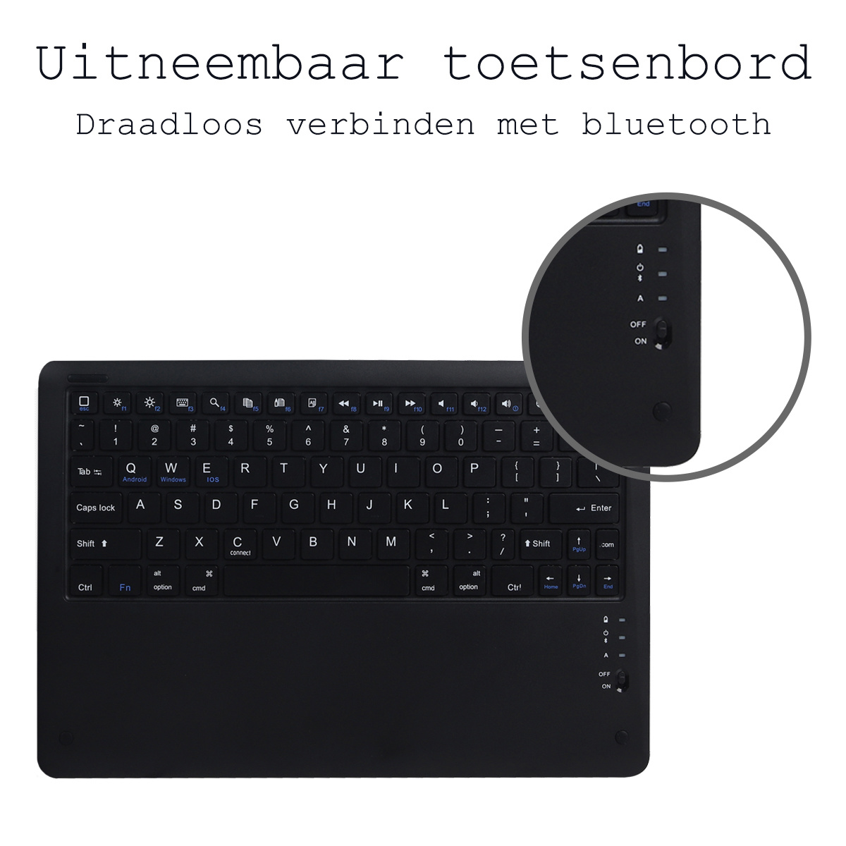 BASEY. Hoesje Geschikt voor Samsung Galaxy Tab S7 FE Toetsenbord Hoes Book Case - Hoes Geschikt voor Samsung Tab S7 FE Toetsenbord Hoesje Keyboard Cover - Zwart