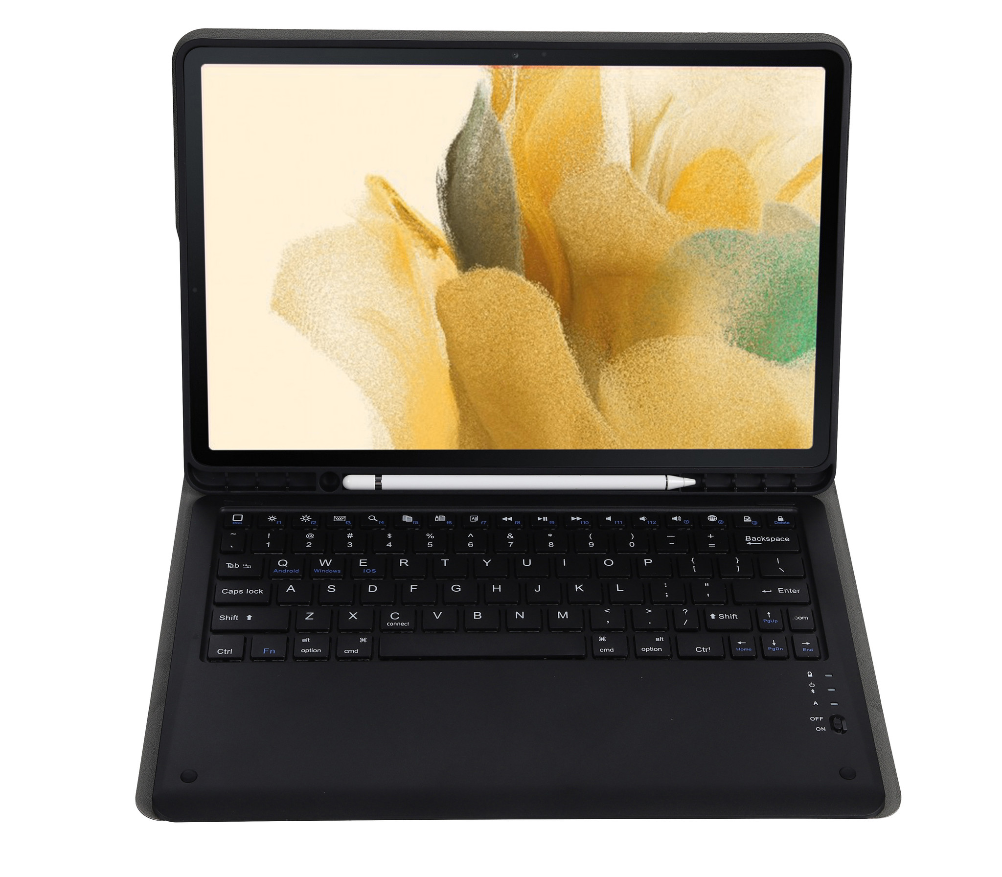 BASEY. Hoesje Geschikt voor Samsung Galaxy Tab S7 FE Toetsenbord Hoes Book Case - Hoes Geschikt voor Samsung Tab S7 FE Toetsenbord Hoesje Keyboard Cover - Zwart