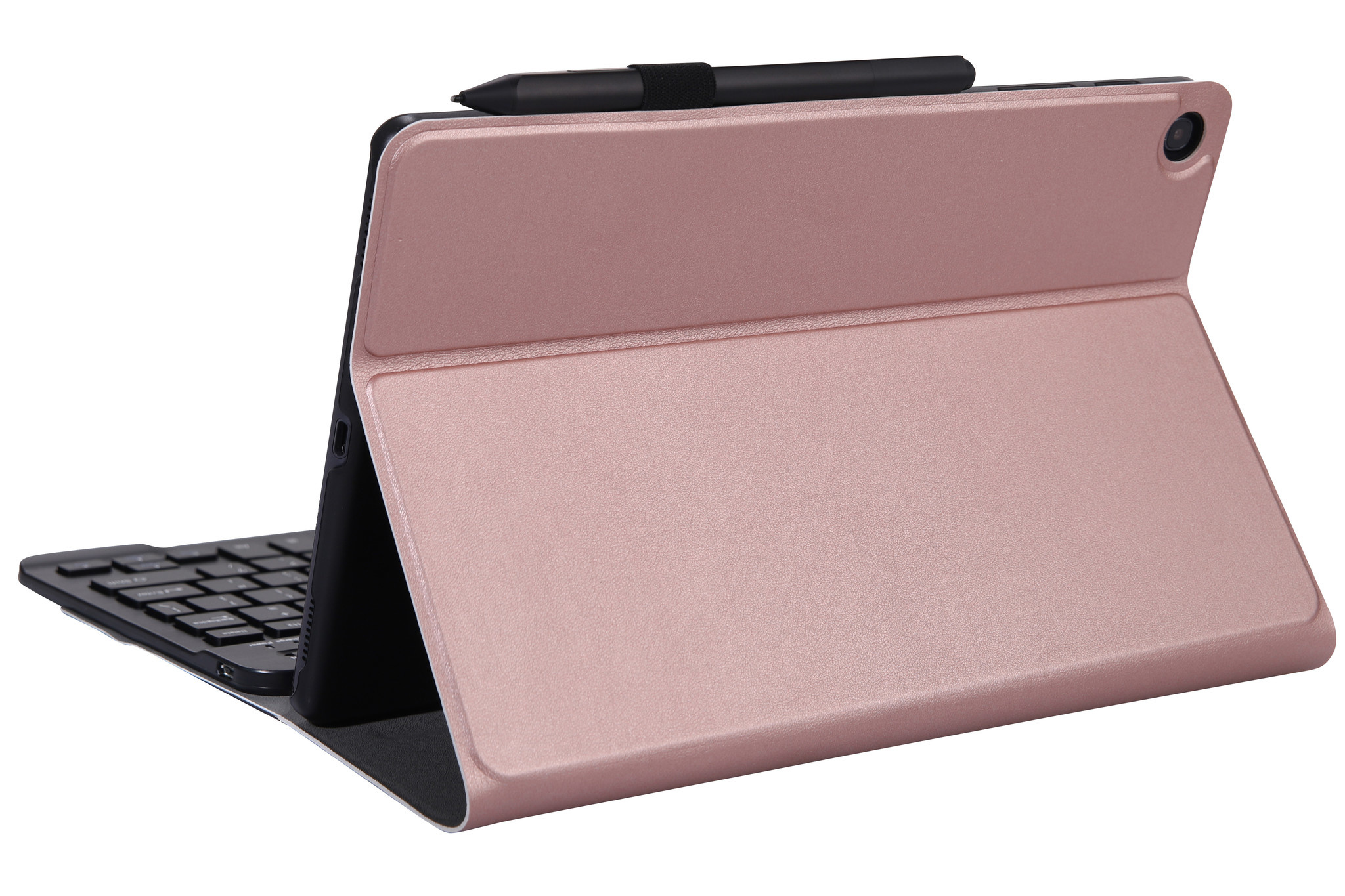 Nomfy Hoes Geschikt voor Samsung Galaxy Tab A8 Hoes Toetsenbord Hoes Case Book Cover Hoesje Met Screenprotector - Hoesje Geschikt voor Samsung Tab A8 Keyboard Hoes - Rosé goud
