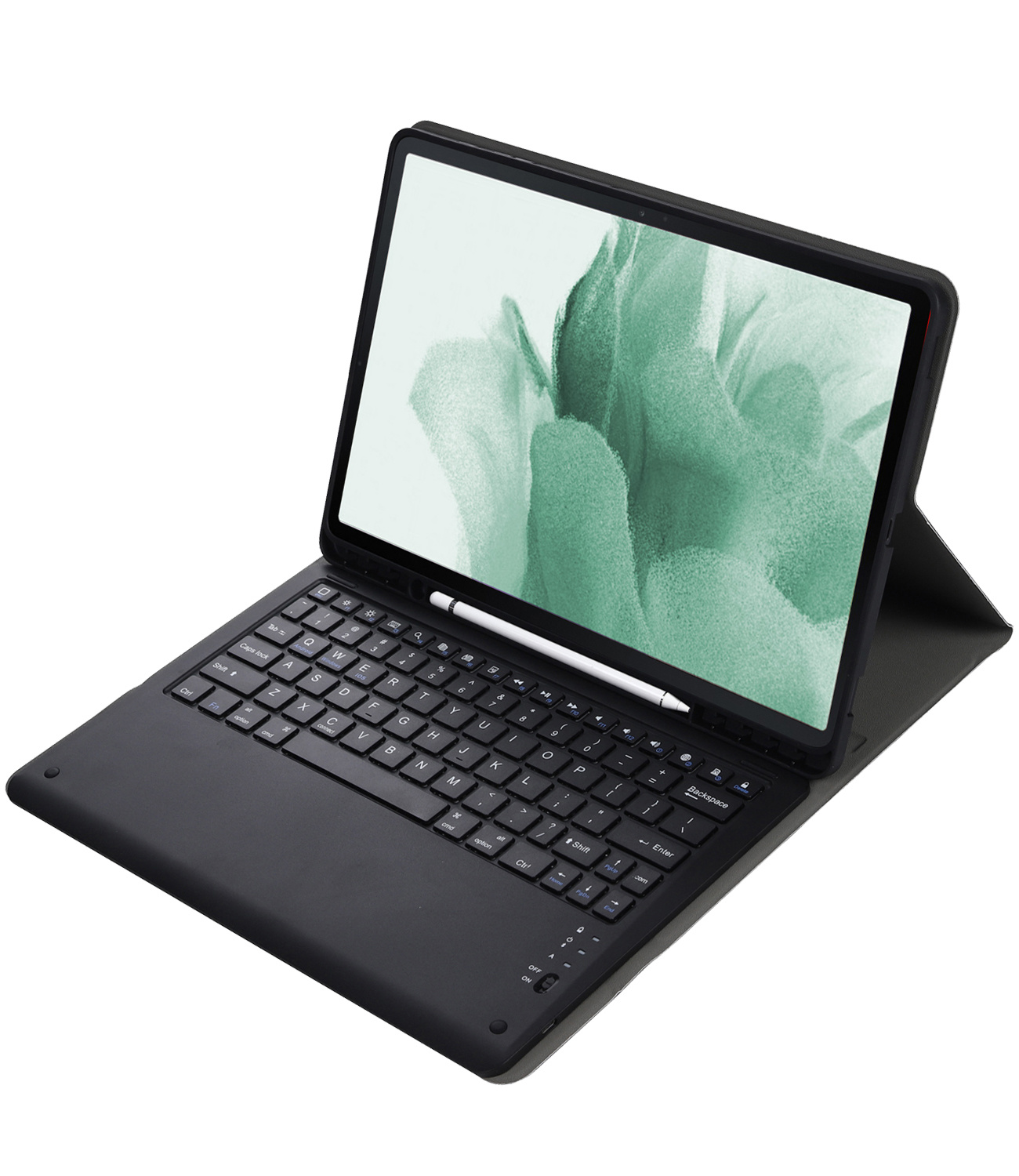 NoXx Hoesje Geschikt voor Samsung Galaxy Tab S7 FE Hoesje Toetsenbord Hoes - Hoes Geschikt voor Samsung Tab S7 FE Keyboard Case Book Cover - Zwart