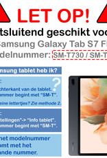 Samsung Galaxy Tab S7 FE 2021 Toetsenbord Hoes Samsung Galaxy Tab S7 FE 2021 Keyboard Case Book Cover - Zwart