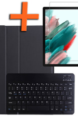 Nomfy Hoes Geschikt voor Samsung Galaxy Tab A8 Hoes Toetsenbord Hoes Case Book Cover Hoesje Met Screenprotector - Hoesje Geschikt voor Samsung Tab A8 Keyboard Hoes - Zwart