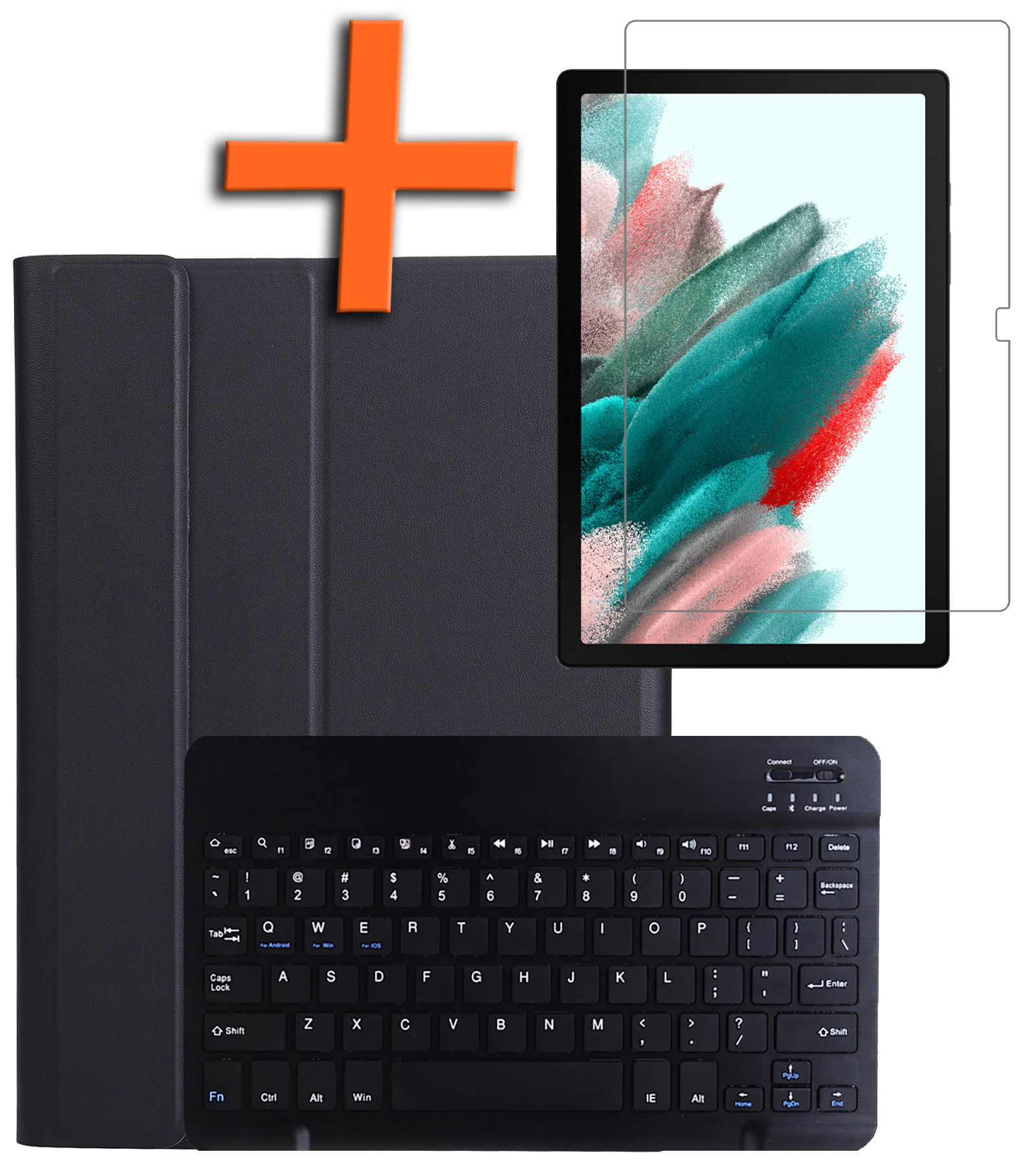 Samsung Galaxy Tab A8 2021 Toetsenbord Hoes Book Case - Samsung Galaxy Tab A8 2021 Keyboard Cover Hoesje - Zwart