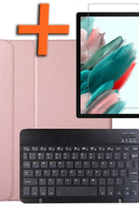 Nomfy Samsung Galaxy Tab A8 2021 Toetsenbord Hoes - Samsung Galaxy Tab A8 2021 Keyboard Case Book Cover Hoesje - Rosé Goud