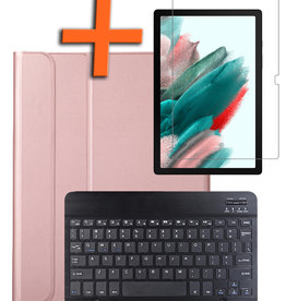 Nomfy Nomfy Samsung Galaxy Tab A8 2021 Toetsenbord Hoes Met Screenprotector - Rose Goud