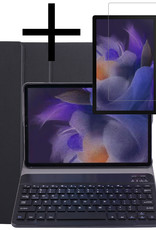 NoXx Hoesje Geschikt voor Samsung Galaxy Tab A8 Hoesje Toetsenbord Hoes Met Screenprotector - Hoes Geschikt voor Samsung Tab A8 Keyboard Case Book Cover - Zwart