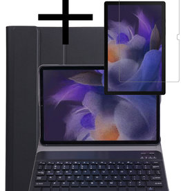 NoXx NoXx Samsung Galaxy Tab A8 2021 Toetsenbord Hoes Met Screenprotector - Zwart