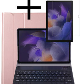 NoXx NoXx Samsung Galaxy Tab A8 2021 Toetsenbord Hoes Met Screenprotector - Rose Goud