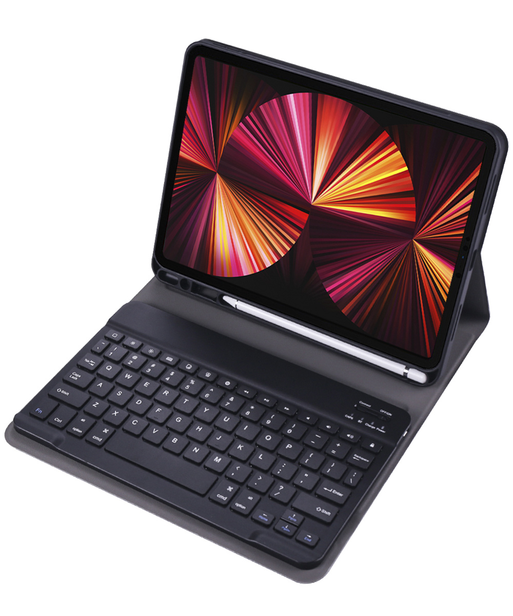 BASEY. Hoesje Geschikt voor iPad Pro 2021 (11 inch) Toetsenbord Hoes Book Case - Hoes Geschikt voor iPad Pro 11 inch (2021) Toetsenbord Hoesje Keyboard Cover - Zwart