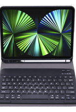 NoXx Hoesje Geschikt voor iPad Pro 2021 (11 inch) Hoesje Toetsenbord Hoes - Hoes Geschikt voor iPad Pro 11 inch (2021) Keyboard Case Book Cover - Zwart