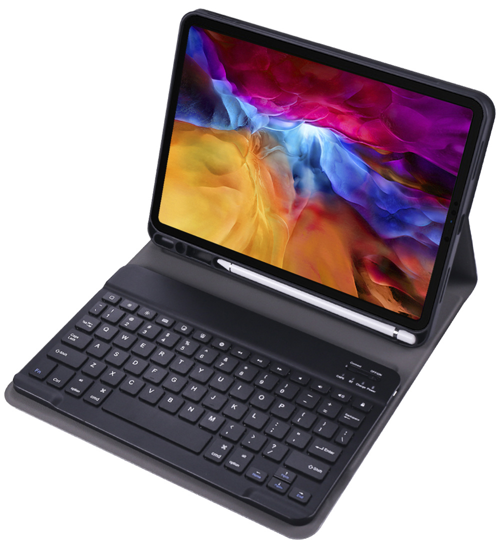 Nomfy Hoes Geschikt voor iPad Pro 2021 (11 inch) Hoes Toetsenbord Hoes Case Book Cover Hoesje - Hoesje Geschikt voor iPad Pro 11 inch (2021) Keyboard Hoes - Zwart