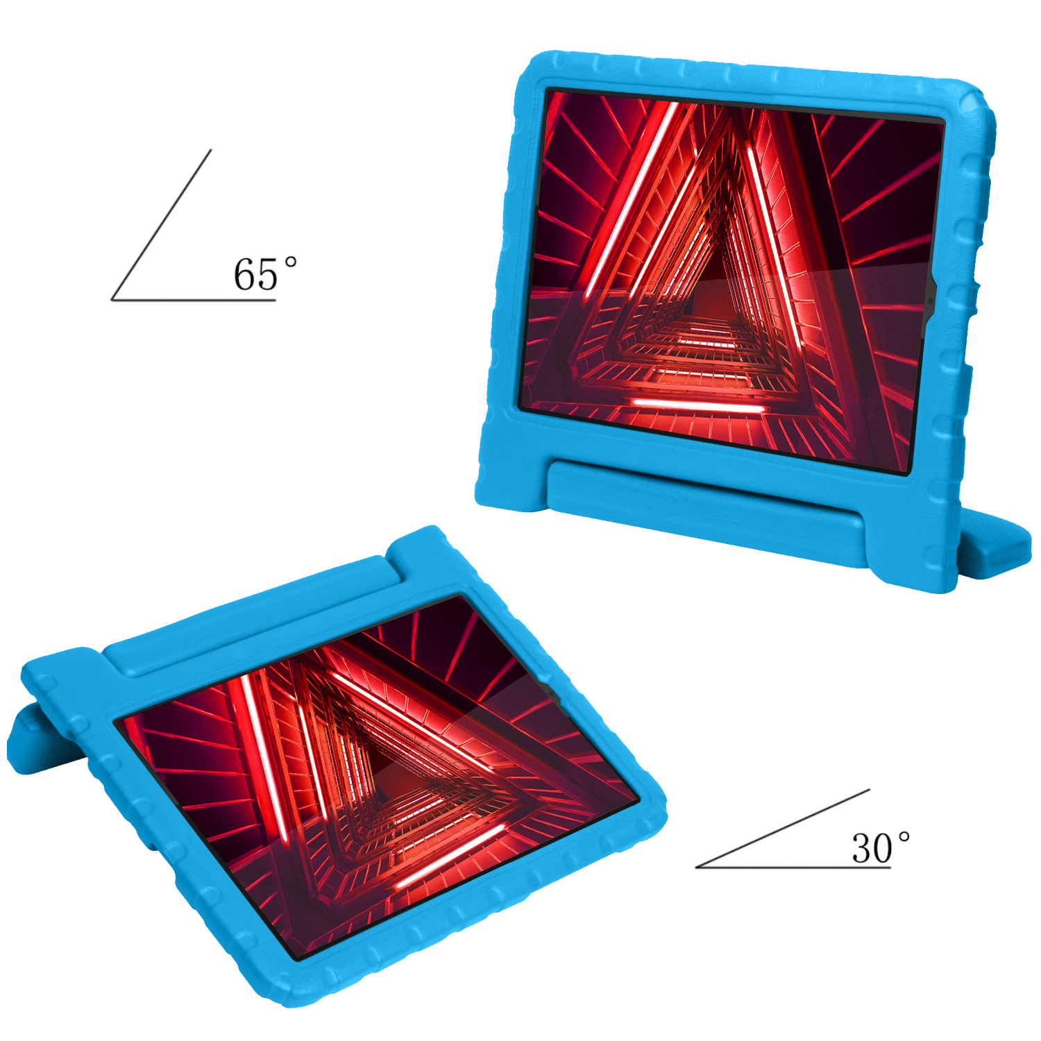 NoXx Hoesje Geschikt voor Lenovo Tab M10 FHD Plus 2nd Gen Hoesje Kinderhoes Shockproof Hoes Kids Case - Blauw