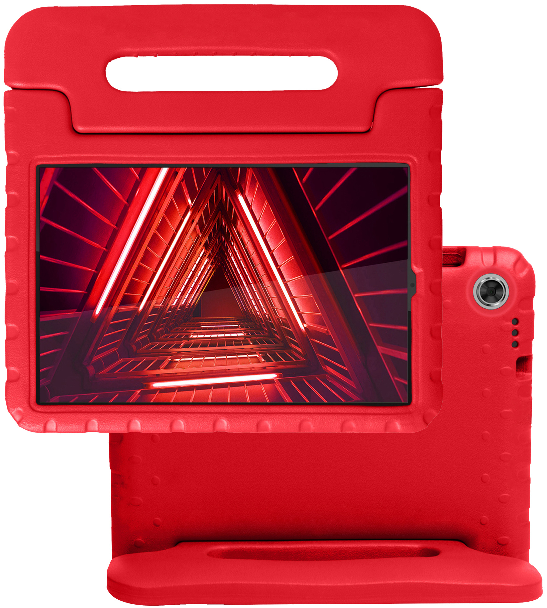 NoXx Hoesje Geschikt voor Lenovo Tab M10 FHD Plus 2nd Gen Hoesje Kinderhoes Shockproof Hoes Kids Case - Rood