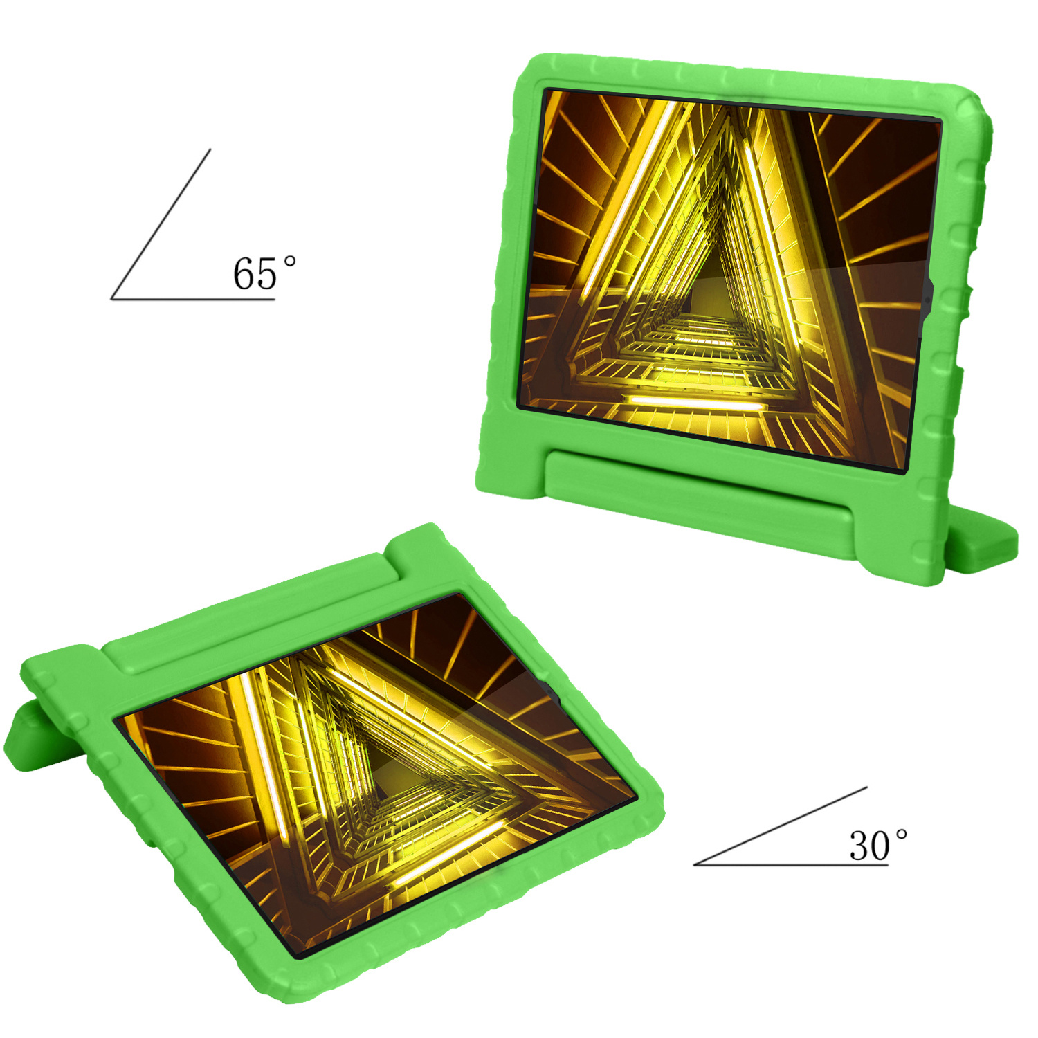Nomfy Hoes Geschikt voor Lenovo Tab M10 FHD Plus 2nd Gen Hoes Bumper Kindvriendelijk Kids Case Kinderhoes - Hoesje Geschikt voor Lenovo Tab M10 FHD Plus (2e Gen) Hoesje Shockproof Cover Hoes - Groen