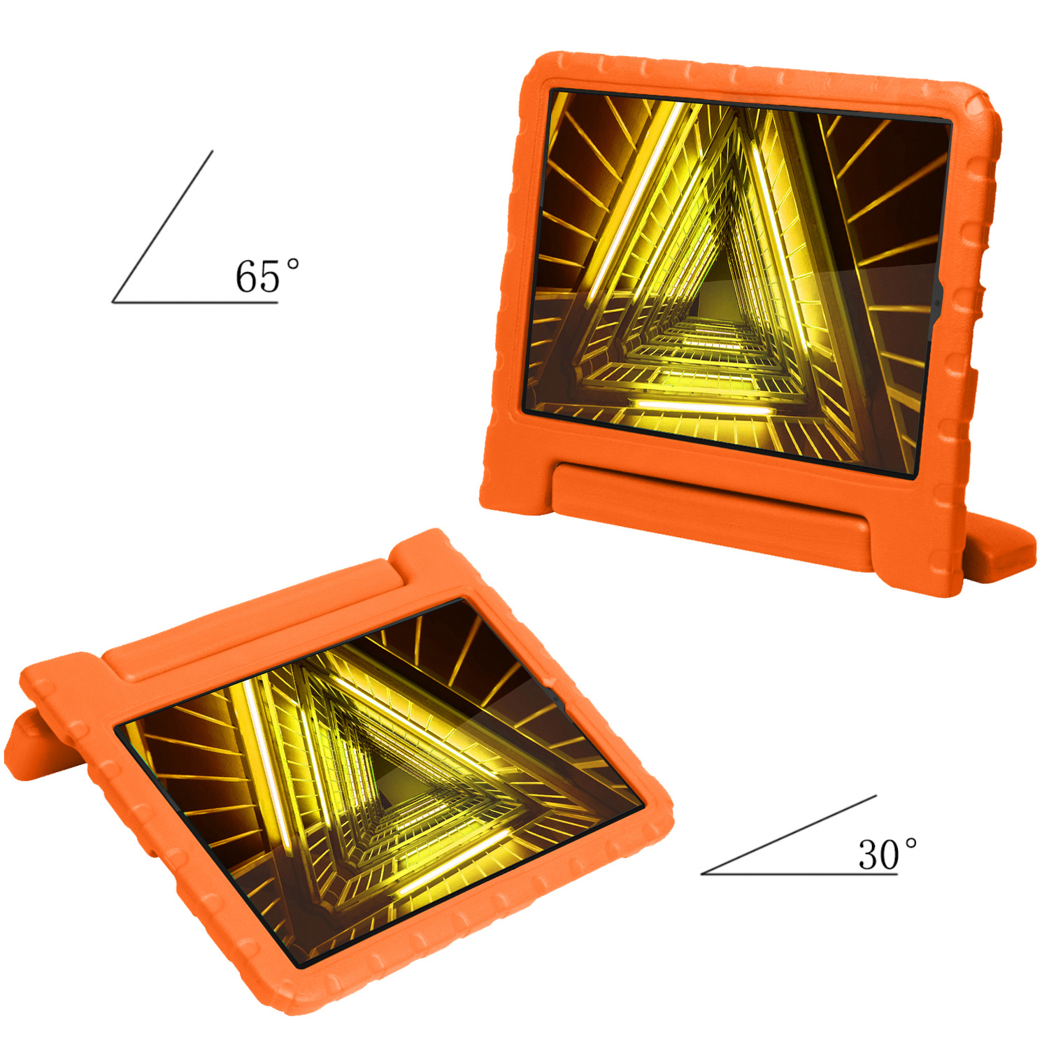 Nomfy Hoes Geschikt voor Lenovo Tab M10 FHD Plus 2nd Gen Hoes Bumper Kindvriendelijk Kids Case Kinderhoes - Hoesje Geschikt voor Lenovo Tab M10 FHD Plus (2e Gen) Hoesje Shockproof Cover Hoes - Oranje