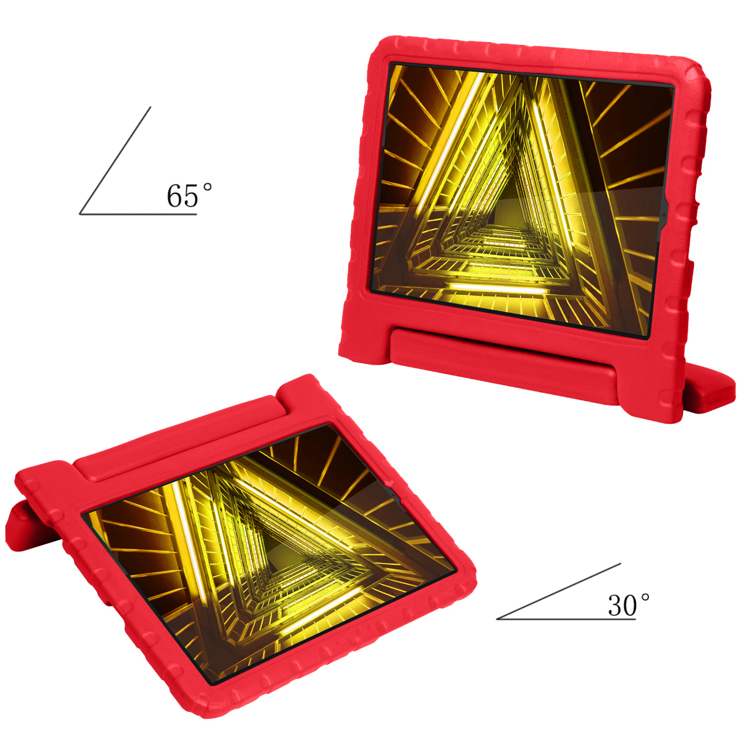 Nomfy Hoes Geschikt voor Lenovo Tab M10 FHD Plus 2nd Gen Hoes Bumper Kindvriendelijk Kids Case Kinderhoes - Hoesje Geschikt voor Lenovo Tab M10 FHD Plus (2e Gen) Hoesje Shockproof Cover Hoes - Rood