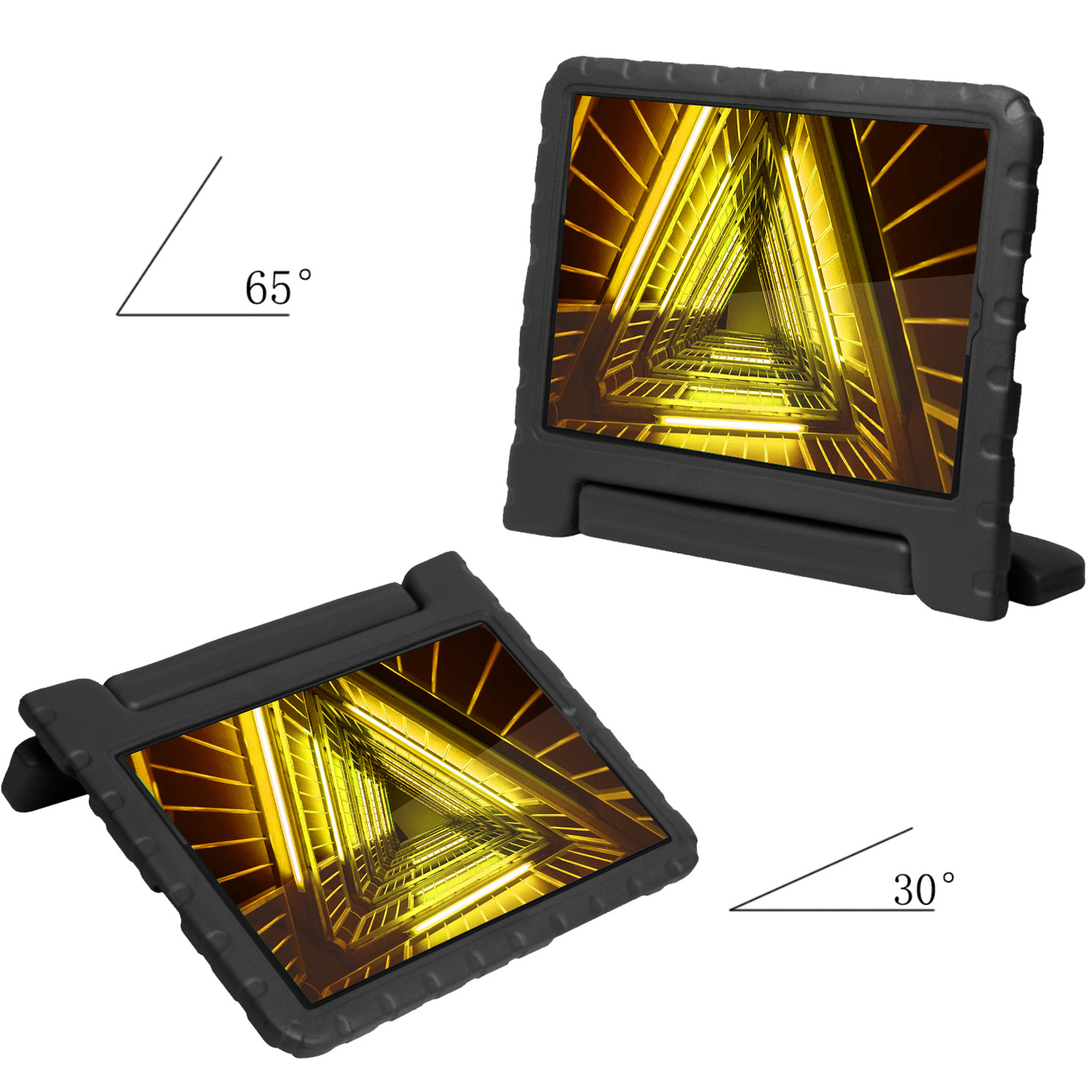 Nomfy Hoes Geschikt voor Lenovo Tab M10 FHD Plus 2nd Gen Hoes Bumper Kindvriendelijk Kids Case Kinderhoes - Hoesje Geschikt voor Lenovo Tab M10 FHD Plus (2e Gen) Hoesje Shockproof Cover Hoes - Zwart