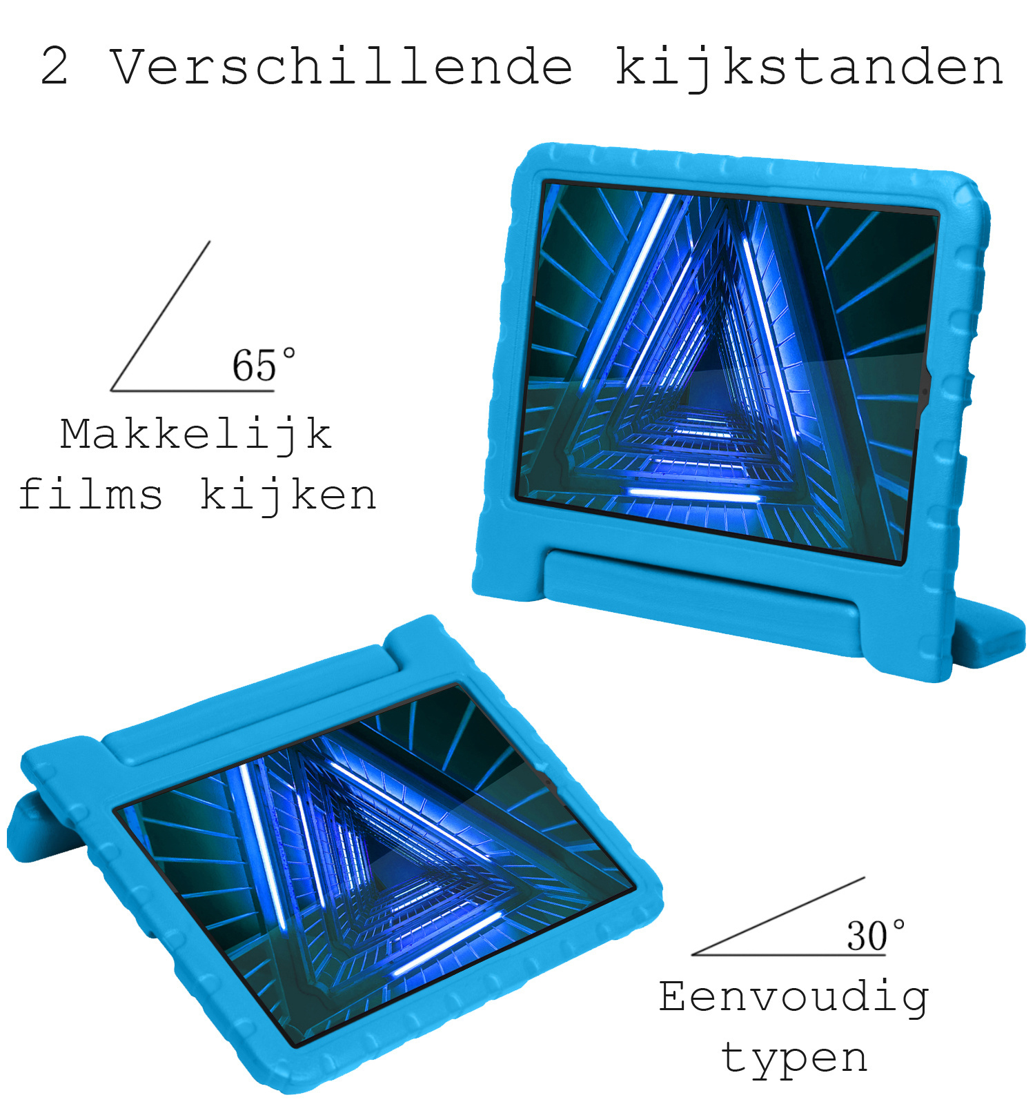 BASEY. Hoesje Geschikt voor Lenovo Tab M10 FHD Plus 2nd Gen Hoesje Kinder Hoes Shockproof Kinderhoes Met Screenprotector - Kindvriendelijk Hoesje Geschikt voor Lenovo Tab M10 FHD Plus (2e Gen) Hoes Kids Case - Blauw