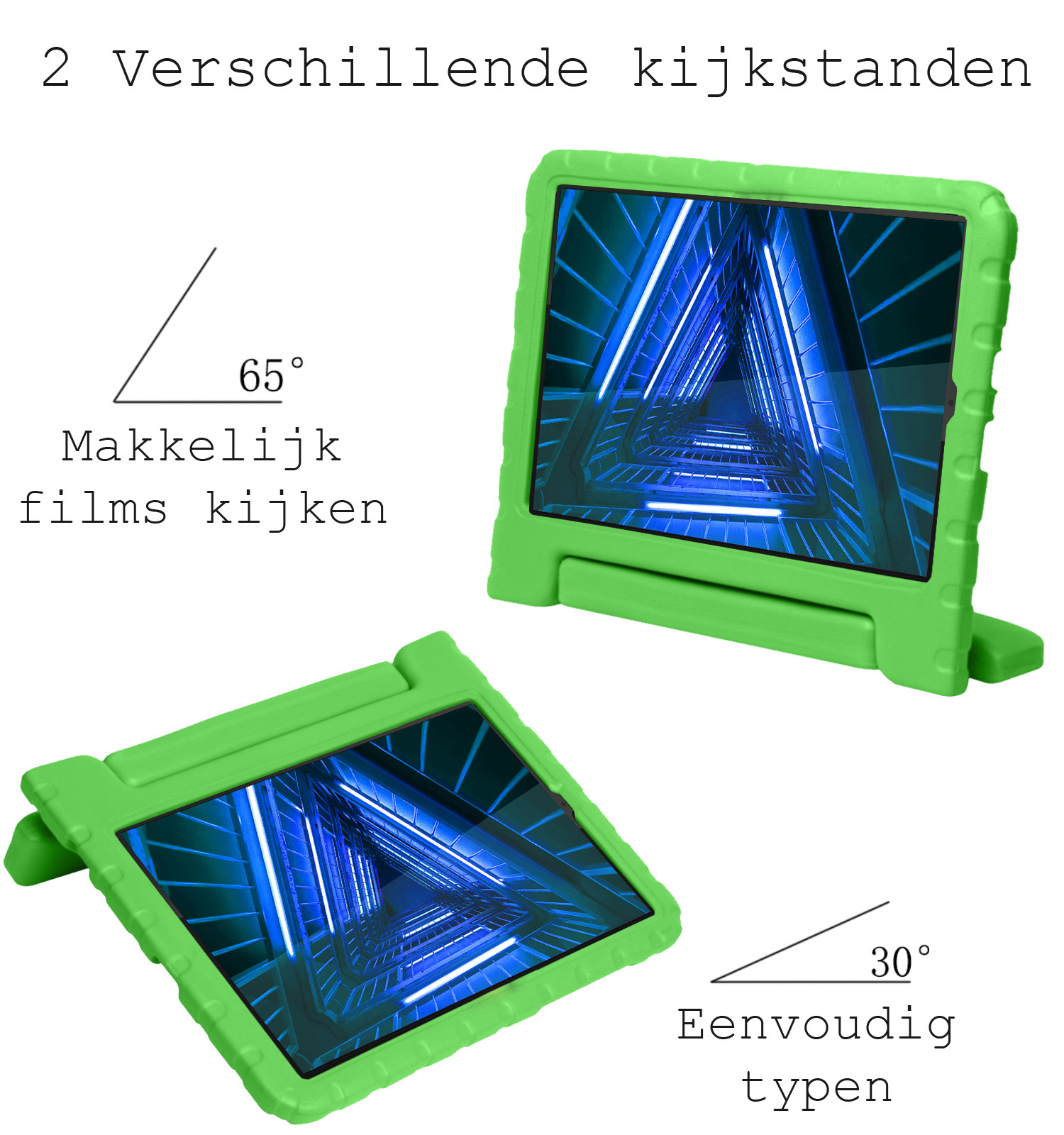 BASEY. Hoesje Geschikt voor Lenovo Tab M10 FHD Plus 2nd Gen Hoesje Kinder Hoes Shockproof Kinderhoes Met 2x Screenprotector - Kindvriendelijk Hoesje Geschikt voor Lenovo Tab M10 FHD Plus (2e Gen) Hoes Kids Case - Groen
